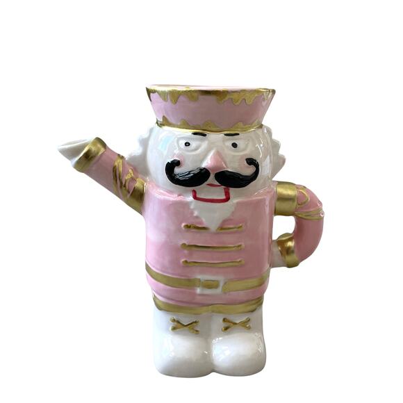 NEW Neiman Marcus Pink Nutcracker Ceramic Sugar & Creamer 2pk Christmas Holiday - Picture 3 of 16